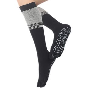 Yoga Socks for Women Non Skid Thigh Highs Knee High Pilates Ballet Dance Toeless and Five Toes Long Calf Socks