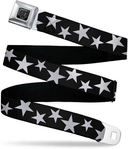 Buckle-Down Men's Seatbelt Belt Kids, Multi Stars Black/White Outline, 1.0" Wide-20-36 Inches in Saudi Arabia