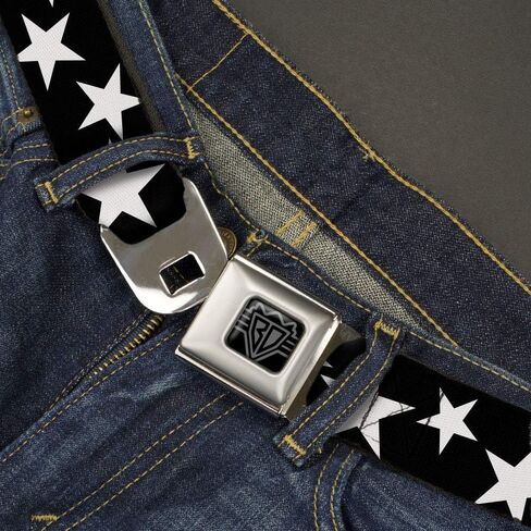 Buckle-Down Men's Seatbelt Belt Kids, Multi Stars Black/White Outline, 1.0" Wide-20-36 Inches in Saudi Arabia