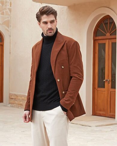 Kallspin Men's Turtle Neck Pullover Wool Blend Lightweight Cable-Knit Pullover Sweater in Kuwait