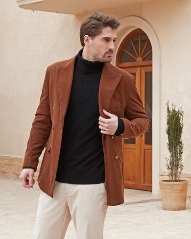 Kallspin Men's Turtle Neck Pullover Wool Blend Lightweight Cable-Knit Pullover Sweater in Kuwait