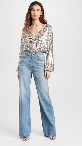 En Saison Women's Amelia Sequin Thong Bodysuit in Saudi Arabia