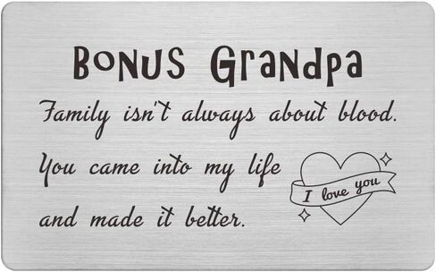 بطاقة محفظة Stepgrandfather، بطاقات عيد ميلاد عيد الميلاد لـ Step Grandpa، مكافأة Grandpa Stepgrandpa، فوستر بالتبني مثل هدايا الجد in Kuwait