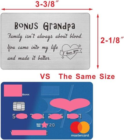 بطاقة محفظة Stepgrandfather، بطاقات عيد ميلاد عيد الميلاد لـ Step Grandpa، مكافأة Grandpa Stepgrandpa، فوستر بالتبني مثل هدايا الجد in Kuwait