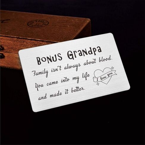 بطاقة محفظة Stepgrandfather، بطاقات عيد ميلاد عيد الميلاد لـ Step Grandpa، مكافأة Grandpa Stepgrandpa، فوستر بالتبني مثل هدايا الجد in Kuwait