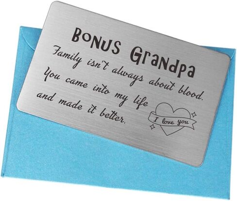 بطاقة محفظة Stepgrandfather، بطاقات عيد ميلاد عيد الميلاد لـ Step Grandpa، مكافأة Grandpa Stepgrandpa، فوستر بالتبني مثل هدايا الجد in Kuwait