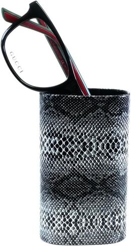 Calabria CA-503 Desktop Eye Glasses Holder Tan Snakeskin PU Leather Soft Lining Eyeglasses Stand Desks Nightstands Men Women in Kuwait