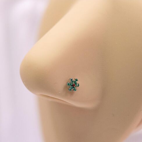 VERAMI 3pcs 20G Christmas Nose Stud Nose Rings Pack Cute Surgical Steel Nose Rings Xmas Christmas tree Santa Snow Nose Stud Piercing Jewelry for Women Men in Kuwait