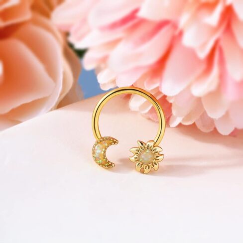 Melighting 16G حلقات الحاجز القمر Daith ثقب المجوهرات نجمة الحاجز مجوهرات 316L الجراحية الصلب الأنف خواتم هوب الحلزون أقراط الغضروف مجوهرات للنساء in Kuwait