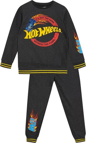 Hot Wheels Sweatshirt and Pants Set | Boys 2 Piece Outfit Set | Race Car Tracksuit For Kids | Ages 3 To 13 Years in Saudi Arabia
