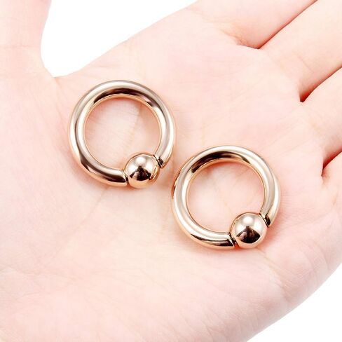 Ftovosyo PA Rings حلقات الخرزة الأسيرة حلقات الربيع CBR الوحش الدائري الكبير الحاجز الدائري الأذن مقاييس الأقراط 2G 4G 6G 8G 12mm / 16mm 316L الفولاذ الجراحي مثقوب مجوهرات الجسم للنساء الرجال in Kuwait