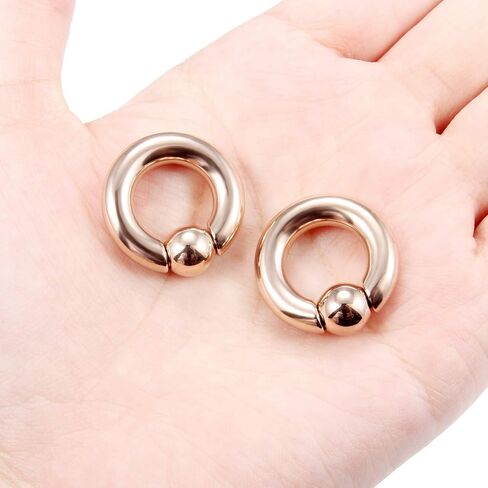 Ftovosyo PA Rings حلقات الخرزة الأسيرة حلقات الربيع CBR الوحش الدائري الكبير الحاجز الدائري الأذن مقاييس الأقراط 2G 4G 6G 8G 12mm / 16mm 316L الفولاذ الجراحي مثقوب مجوهرات الجسم للنساء الرجال in Kuwait
