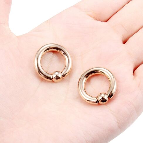 Ftovosyo PA Rings حلقات الخرزة الأسيرة حلقات الربيع CBR الوحش الدائري الكبير الحاجز الدائري الأذن مقاييس الأقراط 2G 4G 6G 8G 12mm / 16mm 316L الفولاذ الجراحي مثقوب مجوهرات الجسم للنساء الرجال in Kuwait