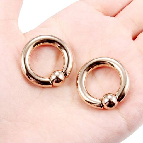 Ftovosyo PA Rings حلقات الخرزة الأسيرة حلقات الربيع CBR الوحش الدائري الكبير الحاجز الدائري الأذن مقاييس الأقراط 2G 4G 6G 8G 12mm / 16mm 316L الفولاذ الجراحي مثقوب مجوهرات الجسم للنساء الرجال in Kuwait