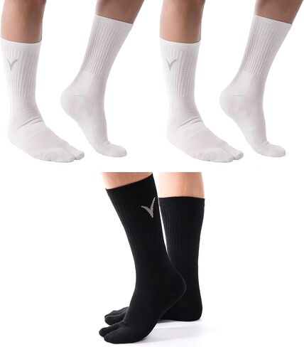 3 Pairs Thick Flip-Flop Big Toe Socks Crew or Ankle Size: Women 9-12 Men 8-11 in Saudi Arabia