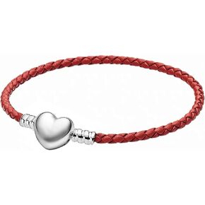 JMQJewelry القلب مضفر الأحمر الأسود الجلود سوار سلسلة Charm Charms ل أساور مجوهرات 16 18 20 سنتيمتر أمي زوجة شقيقة مجوهرات