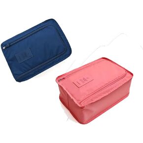 شنطة احذية محمولة للسفر والشاطئ، حامل احذية موفر للمساحة للسفر، مكعبات تعبئة احذية مقاومة للغبار للسفر، شنطة تخزين نايلون مقاومة للماء مع سحاب للرجال والنساء، عبوة من قطعتين in Kuwait