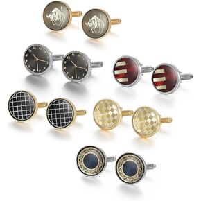 Wynameleri Cufflinks Set 6 Pairs for Men, Business Formal Shirts Buttons Cuff Link Packed in Case in Kuwait