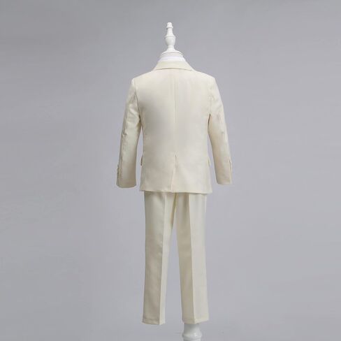 maxihemarc Boys' Formal Elegant Suits with 5 Pieces Slim Ceremony Fit Suit Set Cream Colour in Saudi Arabia