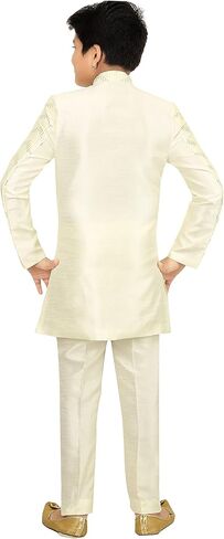 مجموعة AHHAAAAA Kids من مزيج الحرير العرقي Zari Work الهندي الغربي للأولاد in Kuwait