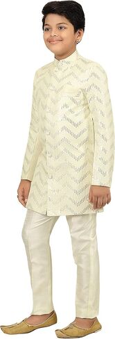 مجموعة AHHAAAAA Kids من مزيج الحرير العرقي Zari Work الهندي الغربي للأولاد in Kuwait