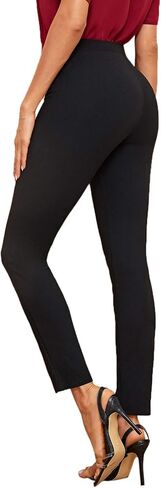 SweatyRocks Women's Elegant Elastic Waist Skinny High Waist Pants in Kuwait