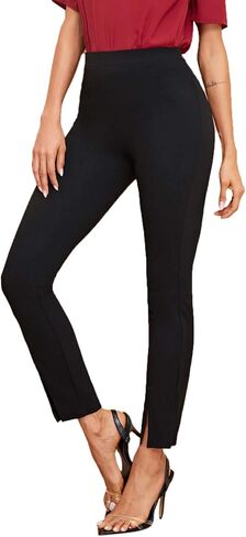 SweatyRocks Women's Elegant Elastic Waist Skinny High Waist Pants in Kuwait