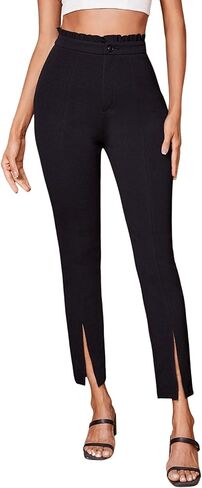 SweatyRocks Women's Elegant Elastic Waist Skinny High Waist Pants in Kuwait