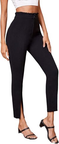 SweatyRocks Women's Elegant Elastic Waist Skinny High Waist Pants in Kuwait