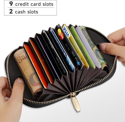 Pomelo Best Credit Card Holder for Women - RFID Blocking Small Wallet with Zipper Pocket in Kuwait