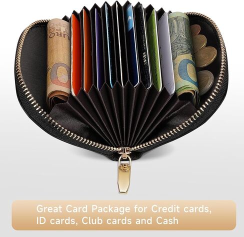 Pomelo Best Credit Card Holder for Women - RFID Blocking Small Wallet with Zipper Pocket in Kuwait