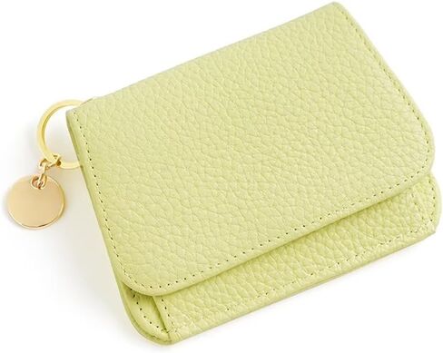 Mudono محفظة صغيرة للنساء RFID حجب حافظة بطاقات جلدية أصلية محفظة رفيعة ثلاثية الطي مع جيب بسحاب وسلسلة مفاتيح in Kuwait