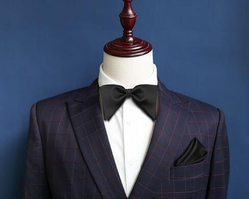 GUUNIEE Mens Satin Silk Oversized Pre-tied Bowtie Handmade Formal Tuxedo Big Bow Ties in Kuwait
