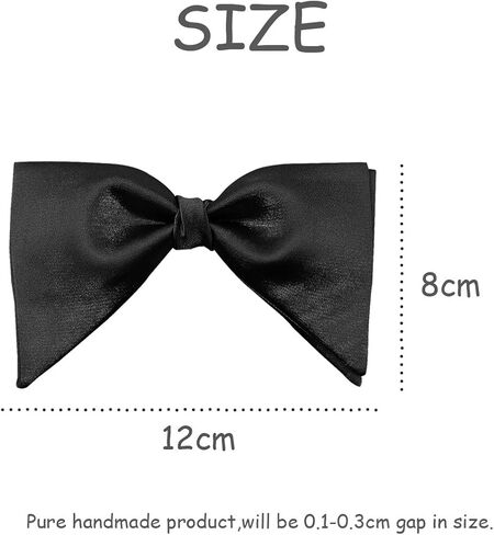 GUUNIEE Mens Satin Silk Oversized Pre-tied Bowtie Handmade Formal Tuxedo Big Bow Ties in Kuwait