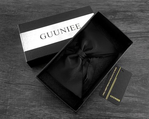 GUUNIEE Mens Satin Silk Oversized Pre-tied Bowtie Handmade Formal Tuxedo Big Bow Ties in Kuwait