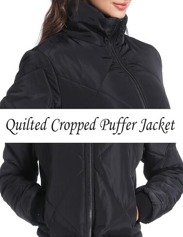 Black Lightweight Quilted Jackets for Women Dressy Long Sleeve Padded Winter Jacket in Kuwait