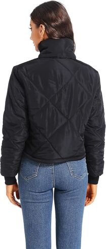 Black Lightweight Quilted Jackets for Women Dressy Long Sleeve Padded Winter Jacket in Kuwait
