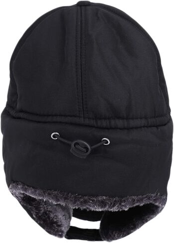 قبعة الشتاء 3 في 1 مبطنة بالفرو الحراري مع غطاء للأذن، قبعة بيسبول للتزلج مقاومة للرياح in Kuwait