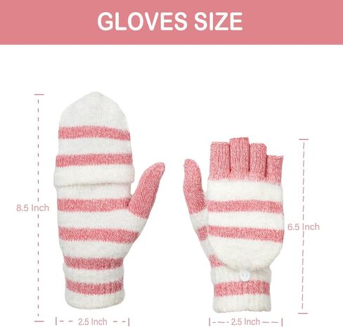 قفازات شتوية بدون أصابع من سانيريبل للنساء والرجال، قفازات محبوكة حرارية دافئة قابلة للتحويل للطقس البارد in Kuwait