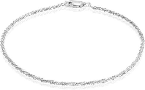Savlano 925 Sterling Silver 9, 10 Inches Chain Anklet for Women & Girls Comes With a Gift Box in Kuwait