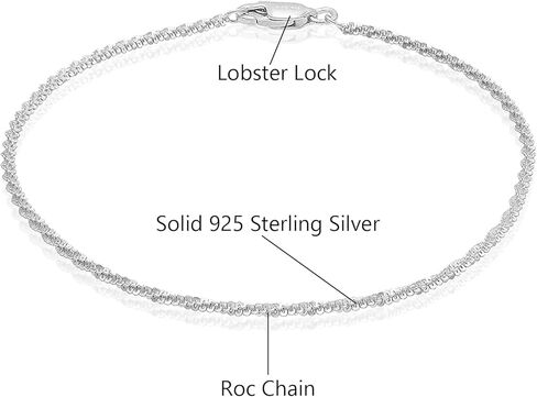 Savlano 925 Sterling Silver 9, 10 Inches Chain Anklet for Women & Girls Comes With a Gift Box in Kuwait