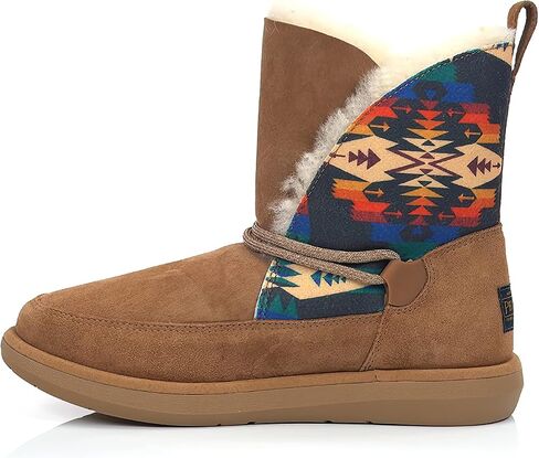 Pendleton Women's Tie-Back Shearling Lined Winter Snow Boot, Suede Sheepskin Non-Skid Ice Anti-Slip in Saudi Arabia