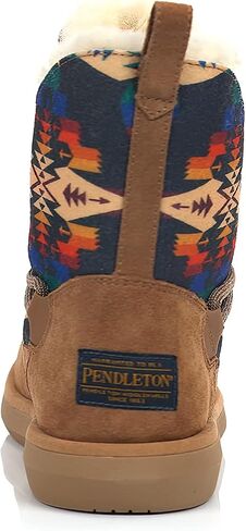 Pendleton Women's Tie-Back Shearling Lined Winter Snow Boot, Suede Sheepskin Non-Skid Ice Anti-Slip in Saudi Arabia