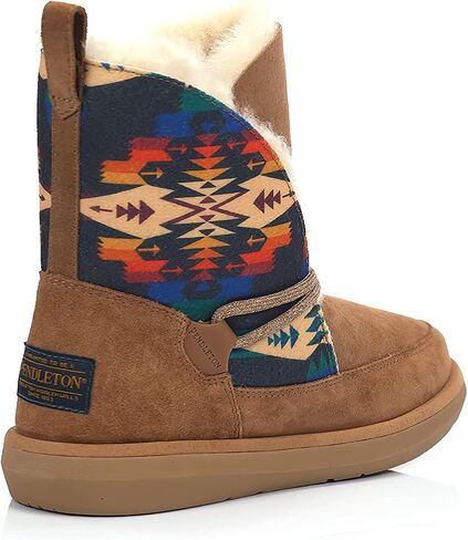Pendleton Women's Tie-Back Shearling Lined Winter Snow Boot, Suede Sheepskin Non-Skid Ice Anti-Slip in Saudi Arabia