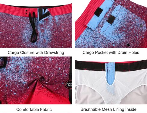 Nonwe Men's Swim Trunks Quick Dry Water Sports Beach Board Shorts with Liner in Kuwait