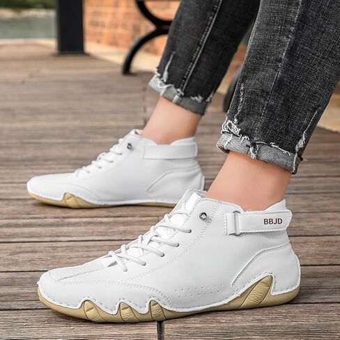 baobeijiadao Men's Beck Shoes Waterproof Non Slip High Top Chukka Boots Handmade Suede Caual Outdoor Sneakers in Kuwait