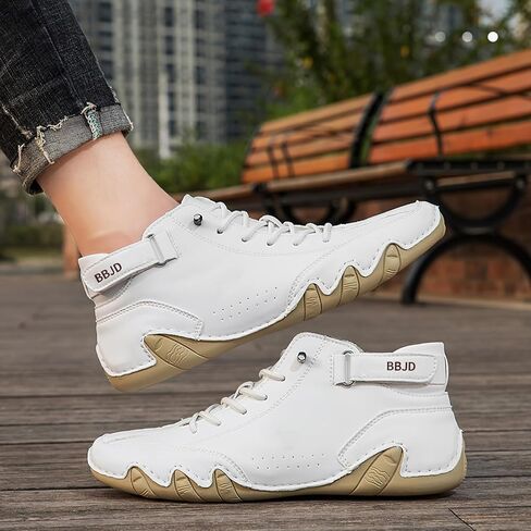 baobeijiadao Men's Beck Shoes Waterproof Non Slip High Top Chukka Boots Handmade Suede Caual Outdoor Sneakers in Kuwait