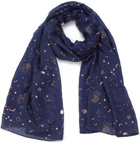 وشاح عصري من Tinpia للنساء، شال ملون خفيف الوزن بنمط نجمة القمر للفتيات والسيدات in Kuwait