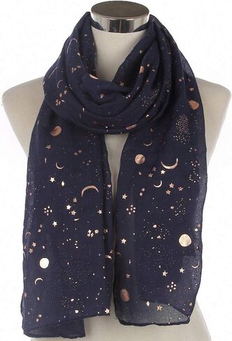 وشاح عصري من Tinpia للنساء، شال ملون خفيف الوزن بنمط نجمة القمر للفتيات والسيدات in Kuwait