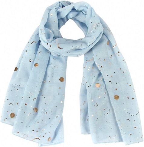 وشاح عصري من Tinpia للنساء، شال ملون خفيف الوزن بنمط نجمة القمر للفتيات والسيدات in Kuwait